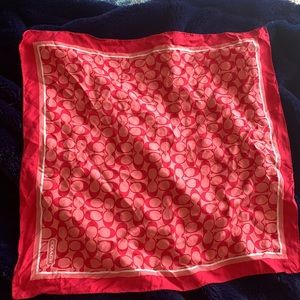 Coach pink monogram silk scarf